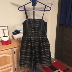 Aqua black/gold mini dress